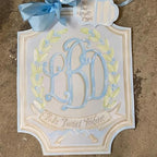 Personalized Baby Girl Nursery Door Hanger, Custom Adorable Pink/Blue Door Sign, Baby Birth Announcement Plaque, Hospital Doors and Nursery Decor, Gift for Newborn Parent - Image 2