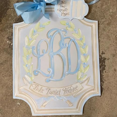 Personalized Baby Girl Nursery Door Hanger, Custom Adorable Pink/Blue Door Sign, Baby Birth Announcement Plaque, Hospital Doors and Nursery Decor, Gift for Newborn Parent - Image 2