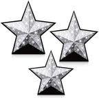 Leinuosen 3 Pcs 25.8" - 31.5" Star Starry Night Movie Night Party Decoration Silver Glitter Star Cardboard Cutout Stand-up Movie Prom Awards Homecoming Wedding Birthday Party Photo Prop Backdrop Decor by Leinuosen
