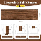 12 Pack Brown 10Ft Cheesecloth Table Runner - Image 2