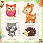 Woodland Animal Balloons, 8 Pcs Large Cute Forest Animal Foil Balloons, Deer Fox Squirrel Rabbit Balloons for Woodland Themed Party Camping Birthday Baby Shower Gender Reveal (Pack of 3) - Image 3