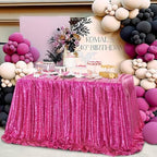 SoarDream Hot Pink Sequin Tablecloth 90"x132" Birthday Table Cloth - Image 4