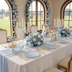 IOOOOO 100 Pcs 7" Blue Plastic Dessert Plates, Fancy Blue Cake Plates - Image 6