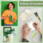 6 Sets Baby Shower Prizes for Game Winners Baby Shower Favors Include Plastic Tumblers Notepad Lip Balms Hand Creams Bear Bath Towels Gift Bags for Wedding Bridal Showers Game Gifts (Green) - Image 6