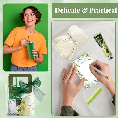 6 Sets Baby Shower Prizes for Game Winners Baby Shower Favors Include Plastic Tumblers Notepad Lip Balms Hand Creams Bear Bath Towels Gift Bags for Wedding Bridal Showers Game Gifts (Green) - Image 6