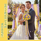 Geosar 16 Bundles Artificial Peonies Flowers,Purple, Yellow - Image 6