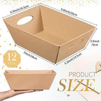 Thenshop 44 Pcs Empty Gift Basket Bulk,Basket Gifts, Khaki, Solid - Image 2