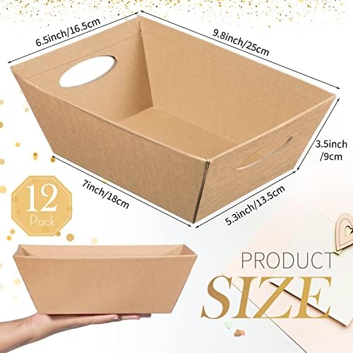Thenshop 44 Pcs Empty Gift Basket Bulk,Basket Gifts, Khaki, Solid - Image 2