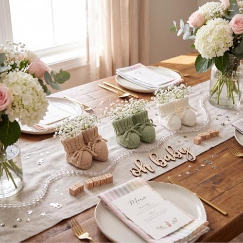 6 Set Neutral Gender Reveal Baby Shower Table Centerpieces Decor - Image 2