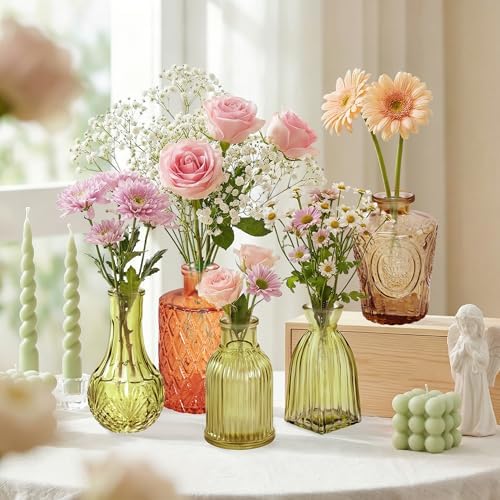 Glass Bud Vases in Bulk Small Mini Colorful Vase for Flowers 40pc - Image 4