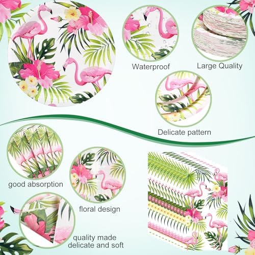Funnymoom 250 Pcs Hawaiian Flamingo Party Decoration Serves 50 - Image 3
