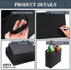 PerKoop 40 Pack Kraft Gift Bags with Handles 4 Sizes,Horizontal,Black - Image 3