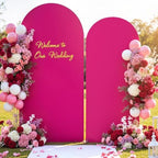 Hot Pink Arch Backdrop Cover 7.2FT 6FT Wedding Arch Covers Spandex Fitted Fabric Backdrop Curtains Double-Layer Wrinkle Free Arch Covers Stretchy Backdrop for Party Baby Shower Birthday Decoration - Image 4