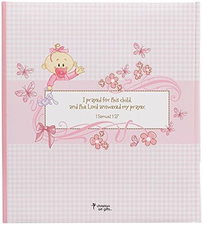 Christian Art Gifts Girl Baby Book of Memories Pink Keepsake Photo Album | Our Baby Girl Memory Book with Bible Verses, First Year (Pack of 2) - Image 2