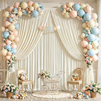 20x10ft Ivory Backdrop Curtains for Wedding Parties Wrinkle Free Photo Backdrop Drapes for Photography Birthday Baby Shower Soft Fabric Party Backgournd for Photoshoot 5x10ft, 4 Panels - Image 4