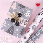 WRAPAHOLIC Christmas Wrapping Paper Set - Rustic Kraft Pink and Grey Christmas Kraft Wrapping Paper Bundle with Gift Bow & Ribbon & Tag & Sticker, Perfect for Birthday, Holiday, Party - Image 3