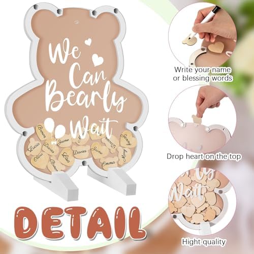 Kosiz We Can Bearly Wait Baby Shower Guest Book Alternative for 60 Guests - Image 3