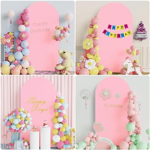 Wokceer 6.6FT Arch Backdrop Stand and Cover Set,Arch Stand with Pink Cover - Image 6