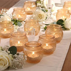 24 Pcs Gold Candle Holders Bulk- Floral Style Tealight Candle Holders for Wedding Table Decor, Gold Centerpieces for Table, Bridal Shower, Birthday, Reception Party Decorations - Image 3