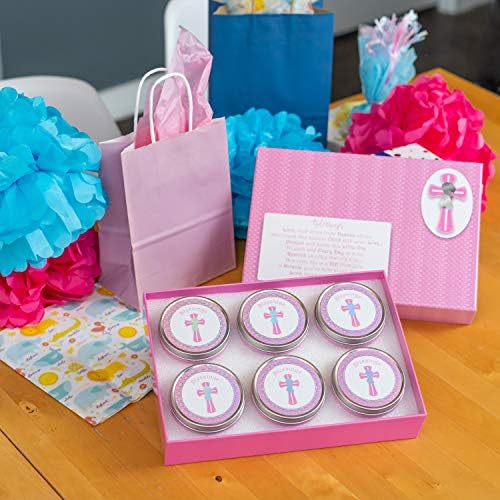 Premium Baptism Favors for Girls | Unique Christening Favors with Soy Wax Candle | First Communion Favors | Christian Party Favors Gift Set for Guests | 6-Pack Blessings Candle Set - Image 3