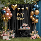 Wokceer Black Backdrop Curtain for Parties Backdrop Drapes, 3Pack 10x10FT - Image 3