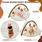 Tummy Time Activity Mat, Macrame Baby Play Gym Mat with 6 Detachable Toys and 12 Milestone Cards for Stage-Based Sensory and Motor Skill Development, Washable Play Mats for Infant, Non Slip Play Mat - Image 4