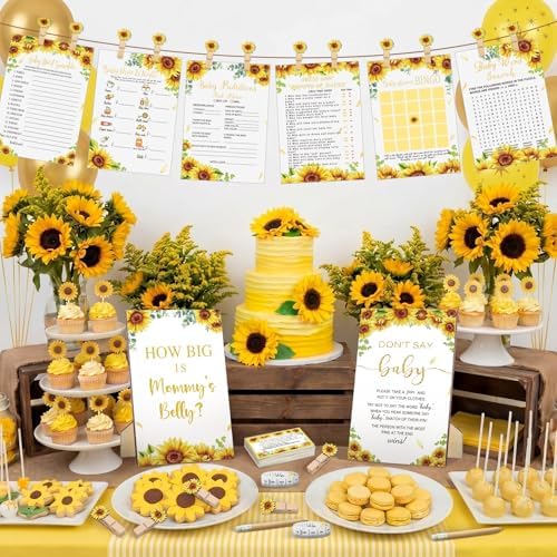 Funnymoom 426 Pcs Sunflower Baby Shower Games Set, 8 Games - Image 5