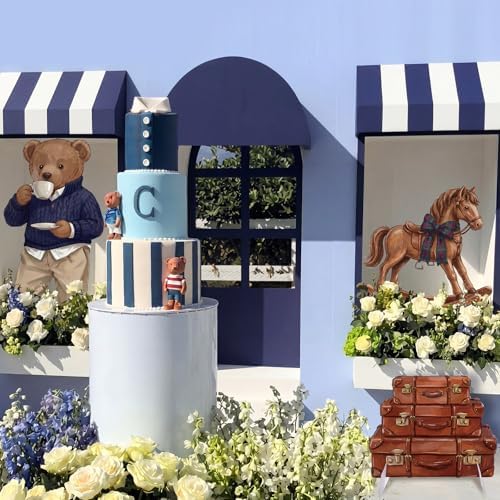 Novabright 3 Pcs Equestrian Bear Party Stands, Rocking Horse Suitcase Bear - Image 6