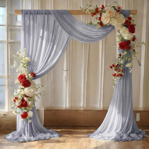 Pack of 1 Wedding Arch Drape Panel Fabric 30" x 75ft - Cool Gray by MDS