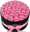 Prifroti 47 Roses in a Luxury Suede Box, Preserved Flowers for Women, Mothers Day Flowers for Mom, Light Pink by Prifroti
