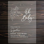 Andaz Press Custom Large Oh Baby Welcome Sign, 16" x 24", Minimal Floral Personalized Acrylic Sign, Gender-Neutral for Baby Sprinkle, Fall Shower Decorations - Image 2