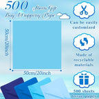 500 Sheets Blue Tissue Paper Bulk 20 x 20 Inch for Rosh Hashanah Gifts - Image 2