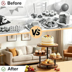 4 Tier Rotating Wooden Cupcake Tower Stand, Round 360° Rotatable Dessert Tiered Tray Display Holds 50 Cupcakes, Farmhouse Cake Cookie Stand for Wedding Birthday Baby Shower Tea Party Dessert Table - Image 6