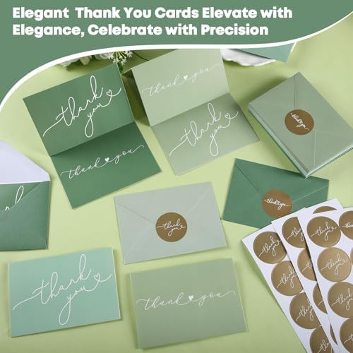 Supervitae 240 Pack Thank You Cards with Envelopes 3.5 x 5, Green Tones - Image 5