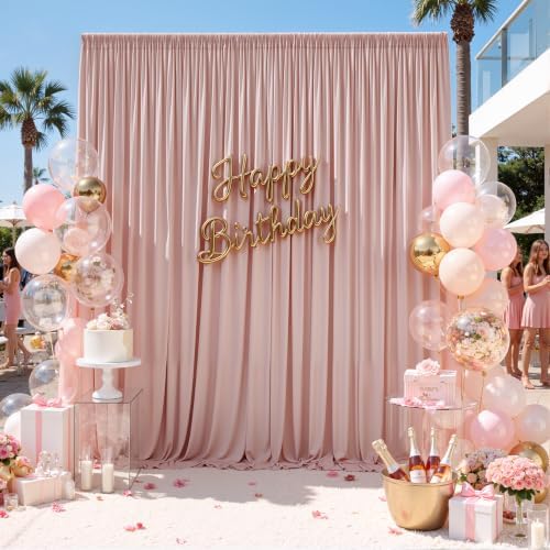 50x12 ft Dusty Pink Backdrop Curtains for Weddings, Birthdays and Photos - Image 5