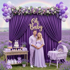 20ft x 10ft Purple Backdrop Curtains for Parties, 4 Panels 5ft x 10ft Wrinkle-Free Drapes for Lavender Wedding Engagement Bridal Shower Baby Shower Birthday Magic Theme Party Halloween - Image 6