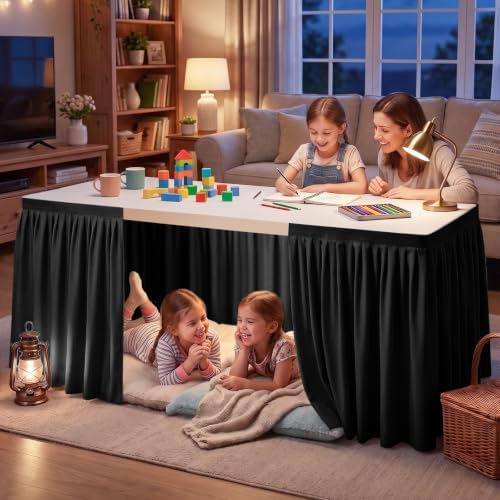 9FT Table Skirt for Teacher Desk Ruffle Desk Skirt for Dorm - Image 2
