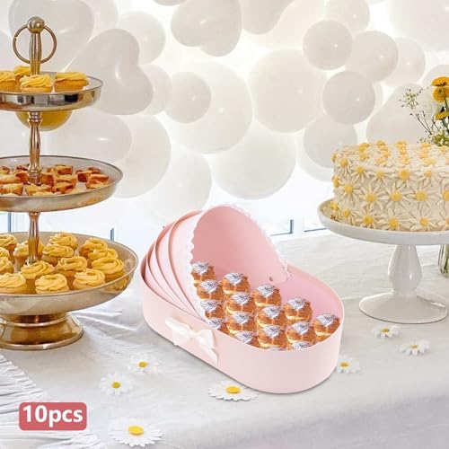 10PCS Baby Basket, Empty Cardboard, Baby Shower Gender Reveal,Pink - Image 7
