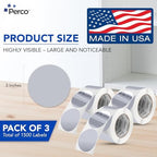 Perco Metallic Silver Perforated Round Circle Dot Sticker 3-Inch Labels — 3 Rolls, 1,500 Stickers - Asset Tags, Tech Labels & Modern Product Identification - Made in USA - Image 2