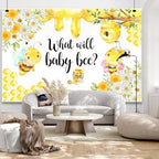Bee Baby Shower Backdrop What Will Baby Bee Gender Reveal Background Floral Honeycomb Baby Shower Newborn Party Decoration Photo Backdrop Cake Table Banner Wall Decor 10x6.5ft - Image 4