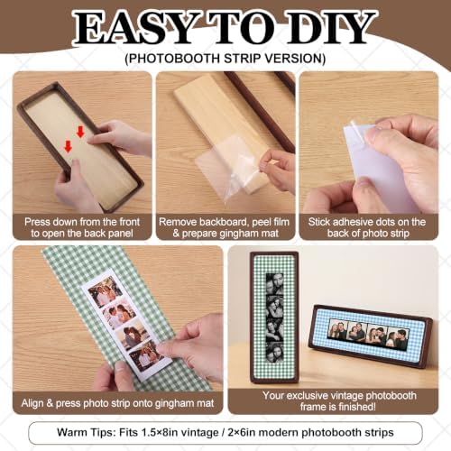 Lineshading 2 Pcs Photo Strip Booth Frames, Check,Blue,Green - Image 2