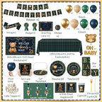 Bear Baby Shower Decorations,Tartan Plaids Teddy Bear Baby Shower Decor, Luxury Equestrian Bear Baby Shower Mom to Be Sash,Balloons,Boxes,Plates,Napkins,Backdrop for Vintage Baby Shower Gender Reveal - Image 2