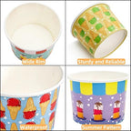 Cididu 240 Pack Paper Ice Cream Cups, 8 Oz Disposable Dessert Snack Bowls, Parties Suppliers Treat Cups for Hot and Cold Food, Soup, Sundae, Fruits, Frozen Yogurt, Summer Birthday Party Picnic - Image 3