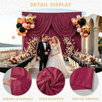 Gallety Red Backdrop Curtain for Wedding, Polyester Photo Backdrop Drapes - 40FT x 10FT Cloth Backdrop Curtain for Celebration,Stage, Social Events, Graduation,Engagement Party Decorations - Image 3