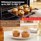 200 Pack Aluminum Cupcake Liners with Lids,Bronze Gold,Plain - Image 5