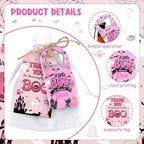 24 Sets Halloween Bottle Openers Baby Shower Party Favors, Pink Black Bottle Opener Keychain Set with Thank You Tags Organza Bags for A Little Boo Is Almost Due Party Guest Gifts Decor - Image 5