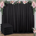 MEETSKY 4 Panels Black Backdrop Curtain for Halloween Party Wedding Ceremony 20ftx 10ft Photo Backdrop Drapes Fabric Backdrop Curtain Rod Pocket Decoration Birthday Party for Boys Men, 5ft x 10ft by MEETSKY