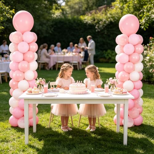 Light Pink Balloons Stand Column Kits 2 Sets Birthday Decorations - Image 6