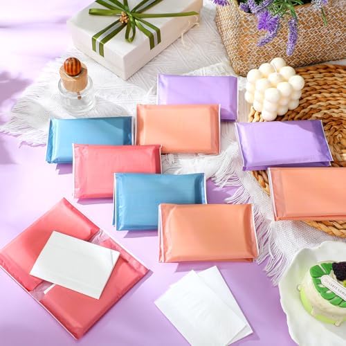 PerKoop 100 Pack Pocket Tissues Travel Slim Packs Small Facial Tissues Wallet Size Toilet Paper for Travel Guest Wedding Supplies, 4 Styles (Morandi Style) - Image 4
