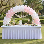 2 pk White Spandex Table Cloth Rectangle 8ft with Ruffle Skirt,Wrinkle Free High-Stretch Fitted Tablecloths for 8 Foot Rectangle Tables,Elastic Spandex Table Covers 8 ft for Parties Weddings Banquet - Image 6
